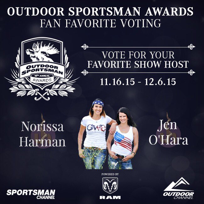 GWG_TV's tweet photo. #FanFavorite for #OutdoorSportsmanAwards Vote forUniversal Huntress on the drop down window https://t.co/yDpV5qIbhM https://t.co/FasJCMKbch
