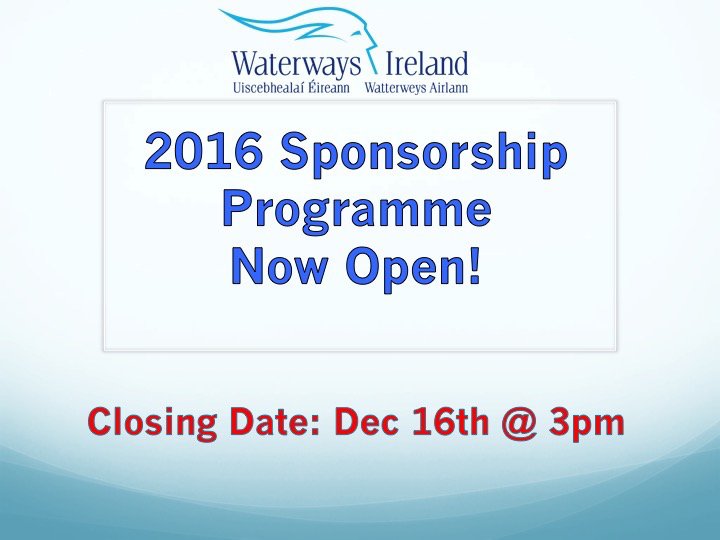 waterways_Irl's tweet photo. Exactly 1 month left to apply for #sponsorship download your #ApplicationPack https://t.co/qKNHzPhQuD https://t.co/ztX1pZKCii