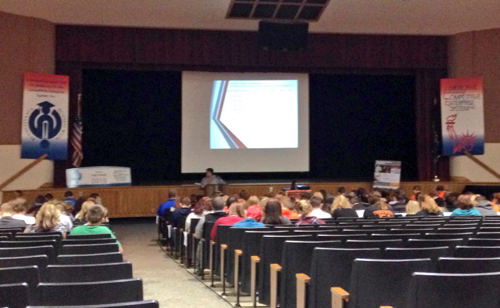 PAbusinessweek's tweet photo. And they're off! Seniors at CHS  learn a marketing simulation to compete for orders 📝 https://t.co/uW3nBoAQJd