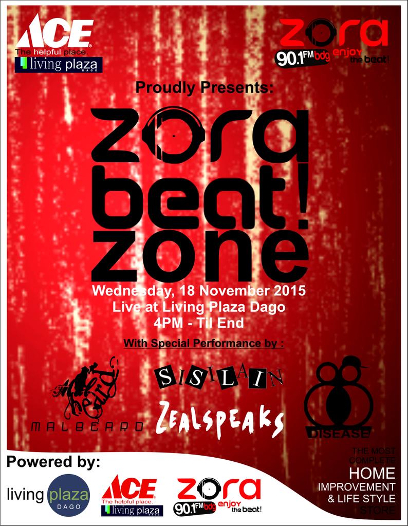 indieairmedia's tweet photo. #ZORABEATZONELIVINGPLAZA @zoraradio w/ @sisilain_aku @zealspeaks @malbeardbrother #88Disease Rabu, 18/11/15 4PM https://t.co/RUZnS8vpDh