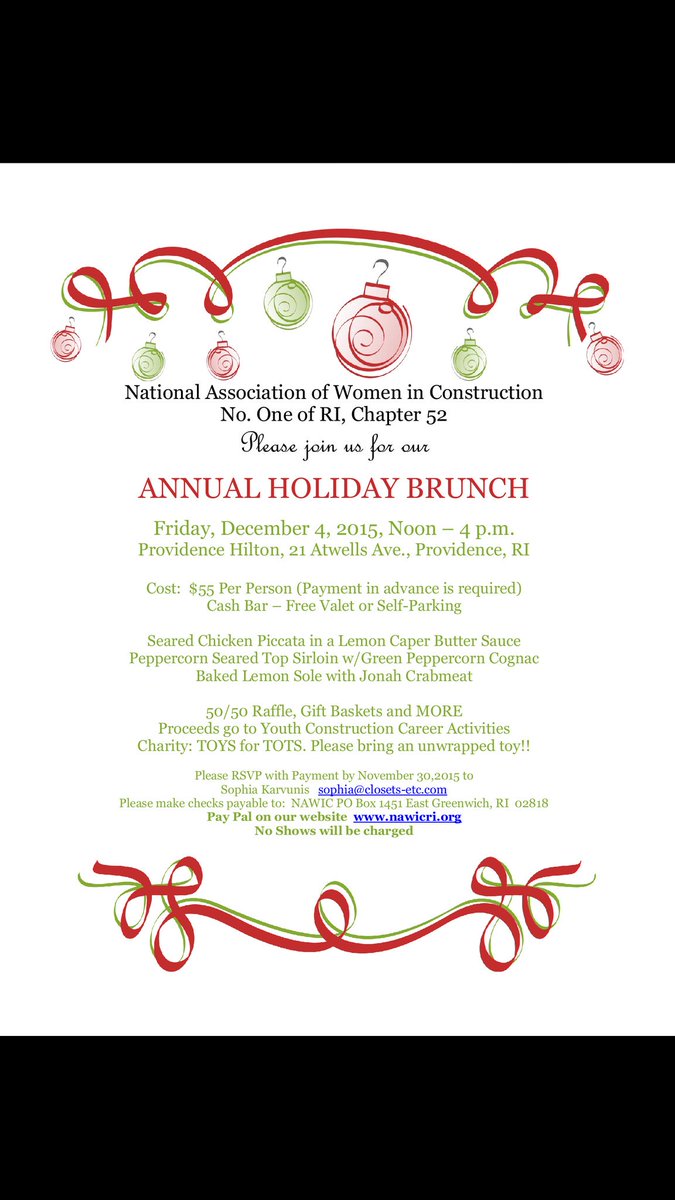 Join us for our holiday Brunch
Purchase tickets through nawicri.org