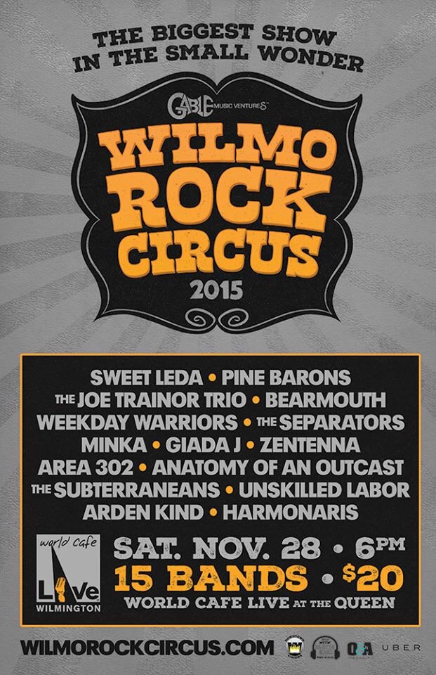 sweetledaband's tweet photo. @WilmoRockCircus sat 11/28 in #Wilmington #delaware ! Indoor music fest #musicfestival @Naptownmusic_ https://t.co/lretMS0z0v