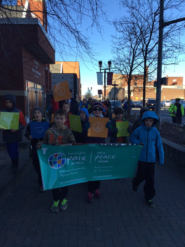 KMAC_80's tweet photo. Great morning at the #YMCASudbury #PeaceWeek walk with the #GSPS leading us around #DowntownSudbury https://t.co/tyihB3NhB6