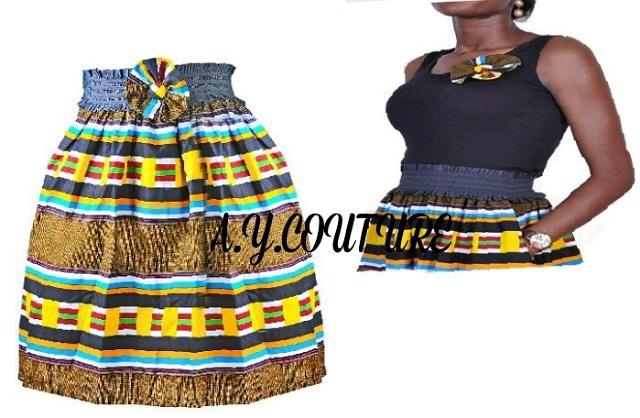 Skater skirt with a detachable brooch, selling fast at a highly discounted price @ ay-couture.com/estore