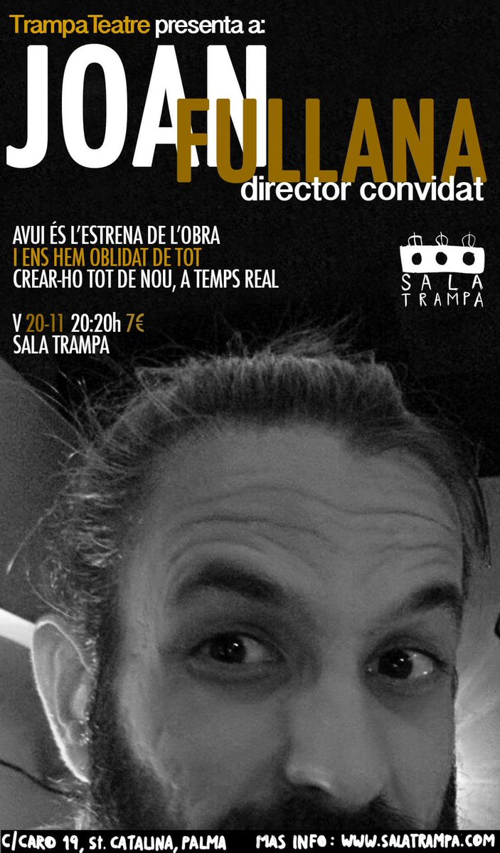 FIIB15's tweet photo. Este viernes, a los chicos d @TrampaTeatre los dirigirรก Joan Fullana en el formato #eldirectorconvidat #improlive https://t.co/0m0EiPFOe4