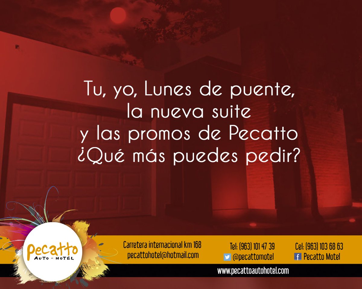 PecattoMotel's tweet photo. ¿Qué más podemos pedir?, los esperamos por acá https://t.co/uRsq3VGRmp