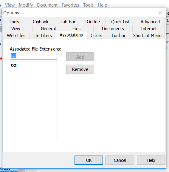 FookesSoftware's tweet photo. Tip of the day:Make #NoteTab your default text editor.Go to View > Options > Associations 1/2 https://t.co/yMf7B1rz7t