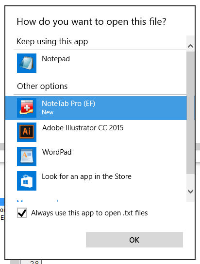 FookesSoftware's tweet photo. And add txt as an associated file extension. Then open a .txt file and add #NoteTab as your default program 2/2 https://t.co/b2D6X8zjwy
