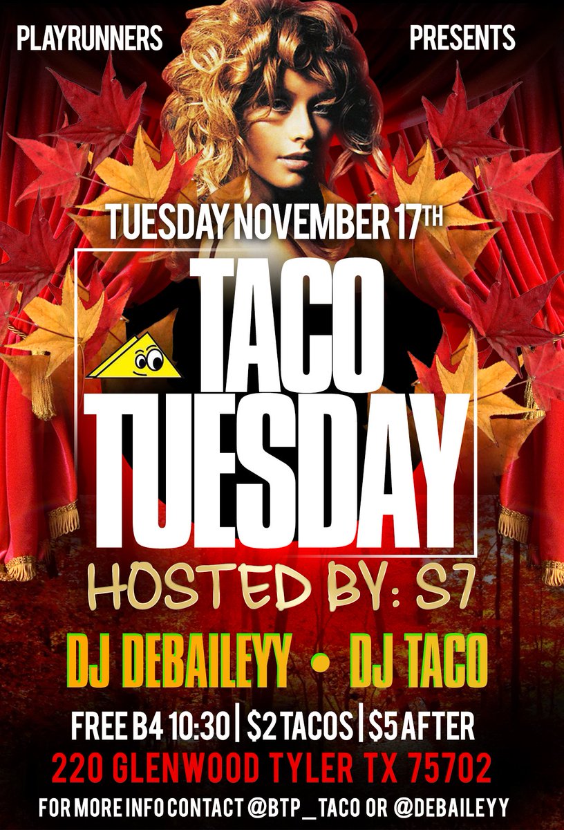 BTPTACO's tweet photo. Last #TacoTuesday of the semester tomorrow!! #TJC17 #TexasCollege #JCC #EtxParties #PlayRunners https://t.co/tOYQbpcOb7
