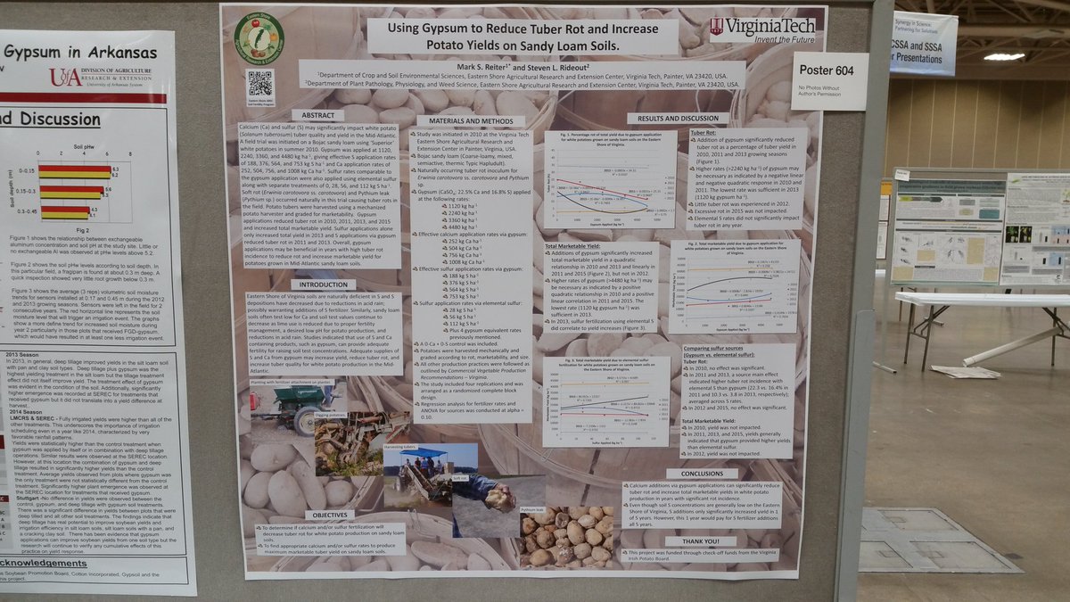 esarecsoils's tweet photo. Learn more about #gypsum applications in Ag in poster session 134 starting at 4 pm at #ACSMtg https://t.co/lZrAIT5fSx