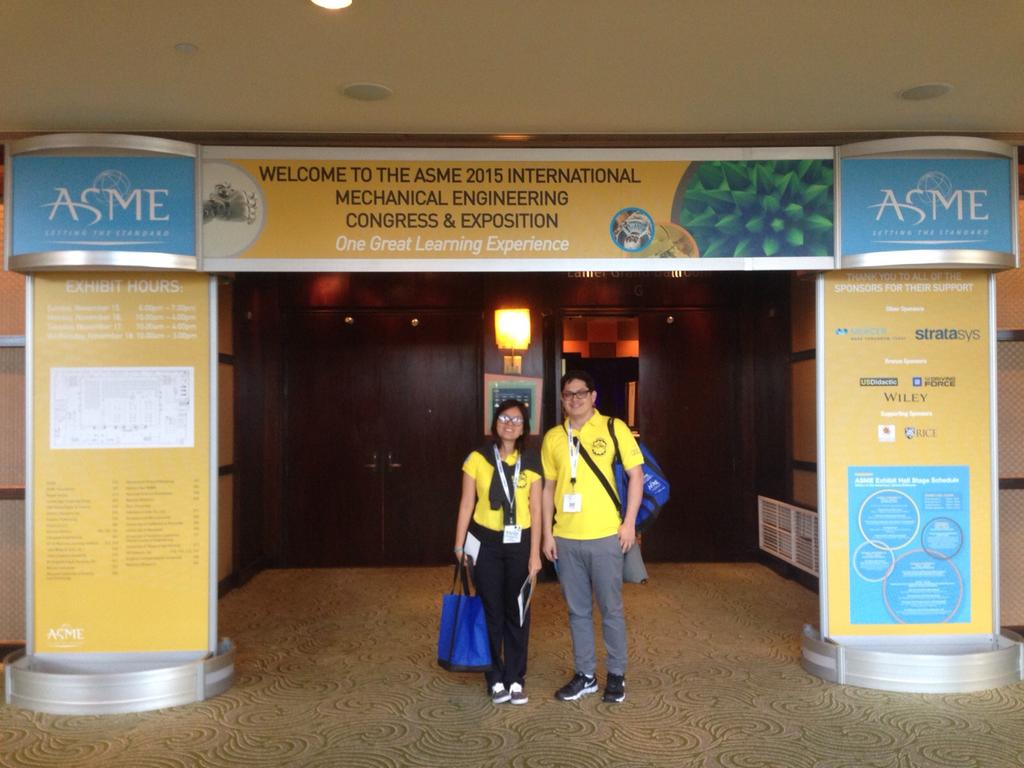 alxcab's tweet image. ESPOL at the #IMECE2015 mechanical engineering asme_espol student section