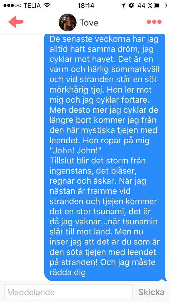 Starta en konversation på tinder