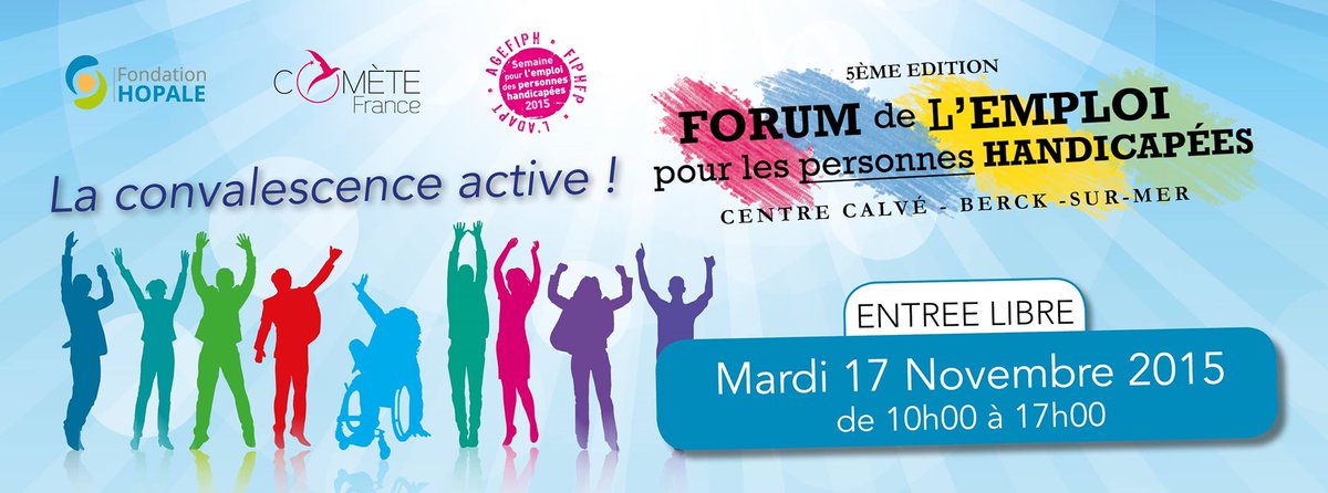 FondationHopale's tweet photo. [BERCK] Rendez-vous demain à notre #ForumEmploi au Centre Calvé 
https://t.co/xd2SQ9LIo9 #Handicap #Hopale #SEPH2015 https://t.co/sBaTHUsSpH