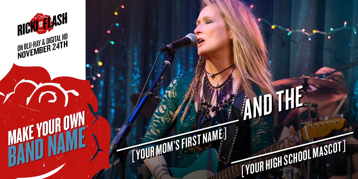 RickiMovie's tweet photo. Get your own #RickiAndTheFlash band name! RT with yours. https://t.co/rIUi40QT2E