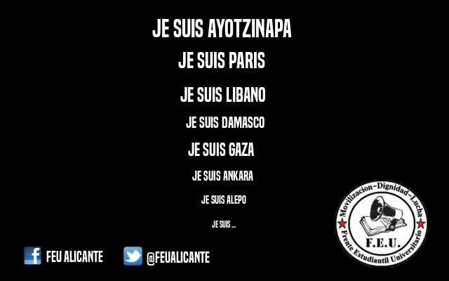 FEUAlicante's tweet photo. Les estudiants rebutgem les guerres imperialistes a qualsevol lloc del món. #NoALaGuerra https://t.co/Dj2LGbTqIa