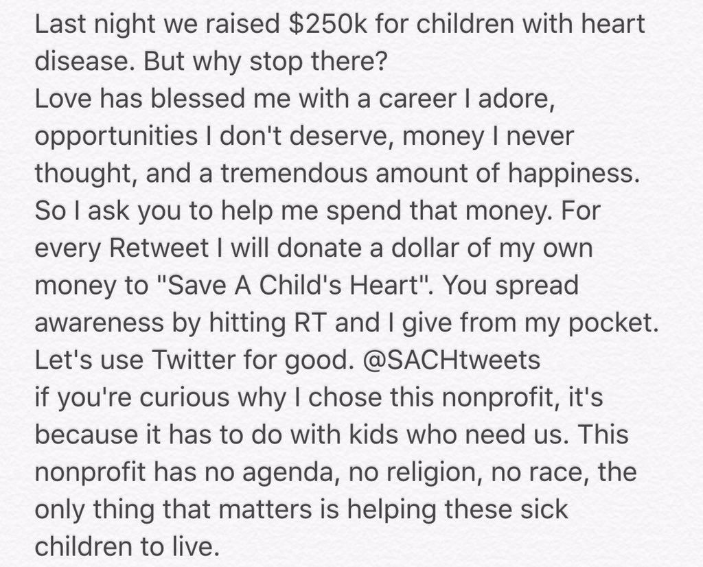 JeffDye's tweet photo. For every RT this gets I'm donating a dollar to Save a child's Heart. You spread awareness and I spend my money. https://t.co/SMsMkV2S0u