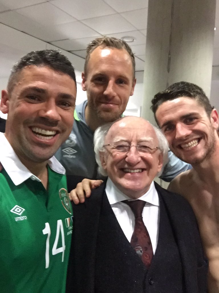 Not one for selfies after games but you can't miss one with the president Michael D Higgins ☘☘ have a bit of that!