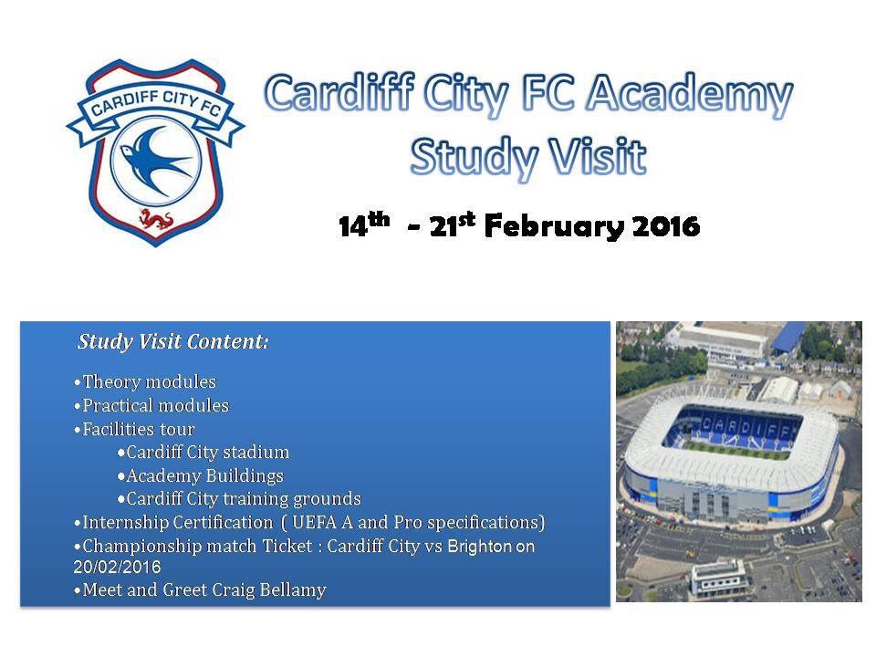 Study visit hosted by <a href="/CardiffCityFC/">Cardiff City FC</a> &amp; organised by LiveAdventure
-gain further expertise!
-develop coaching skills!