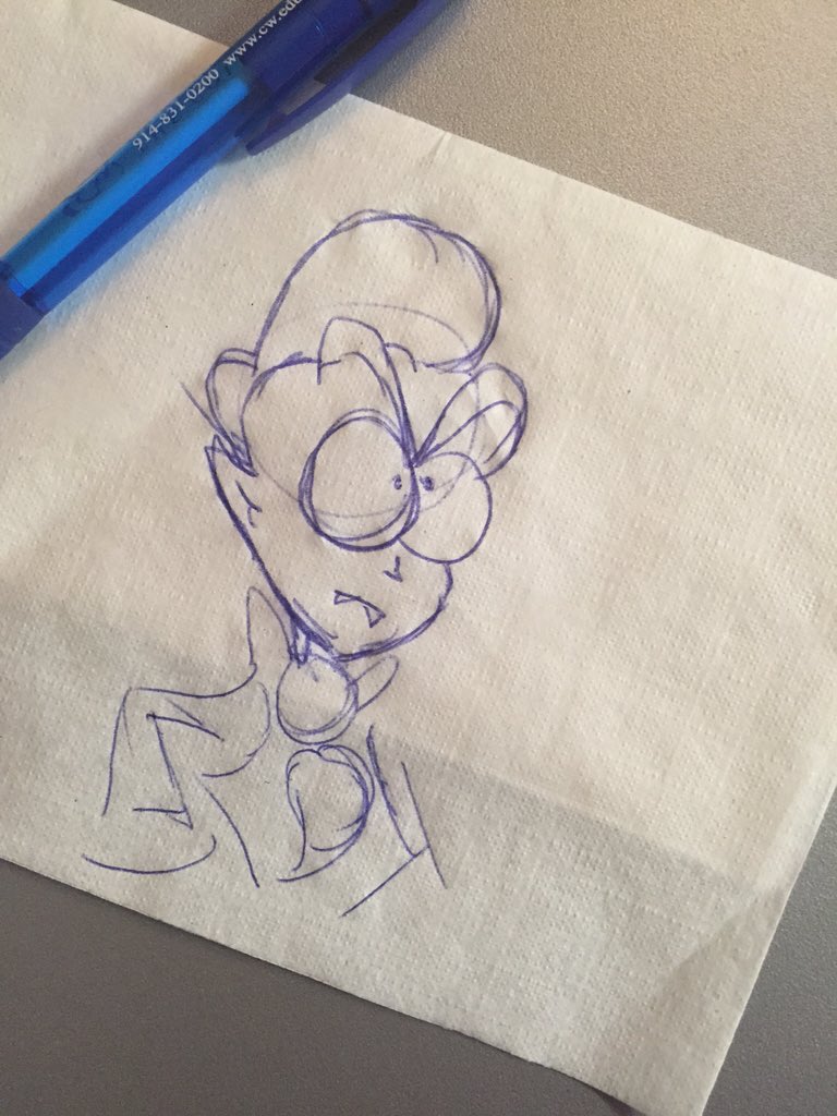 Drake on a napkin, a doodle while waiting for media to import. #sketch #comic #drawing #Drake