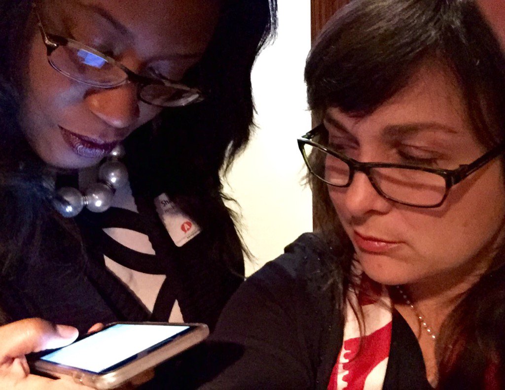 Trust_Shaunda's tweet photo. Working hard alongside @jensaffron @PGHArtsCouncil annual meeting! #GPAC15 https://t.co/OEZHfk9BoK