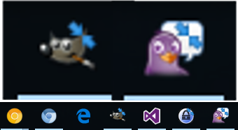 Blue R Taskbar Icon Why are my taskbar icons decorated with two blue arrows? : r/Windows10