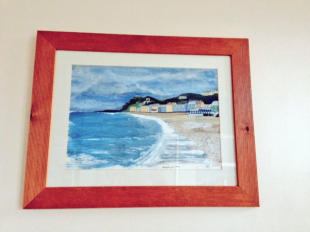 MillyDurrant's tweet photo. My beautiful #Aberystwyth seafront painting is now up in my dining room (aka @LisaSioned gallery) diolch! #talented https://t.co/9588b70Vxy
