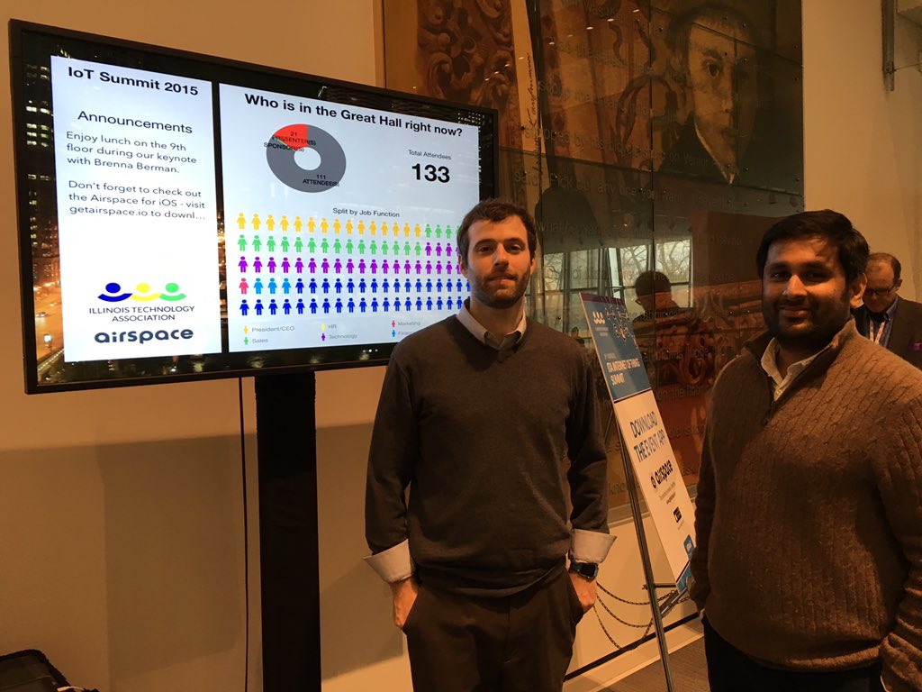 AirspaceNews's tweet photo. The airspace team is hangin' out in the exhibitor space at IoT Summit Chicago, come say hello! #IoT @ITAbuzz https://t.co/zdtVR5np9u