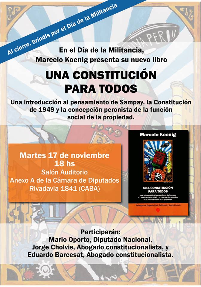 ESG_jgm's tweet photo. @eduardojozami Marcelo Koenig lanza  libro "Una Constitución para todos" Panelistas:Mario Oporto, Barcesat y Cholvis https://t.co/yE3ag19oxx