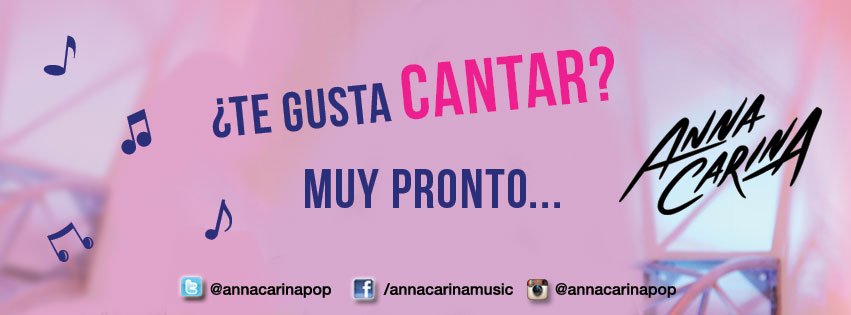 annacarinapop's tweet photo. ¿TE GUSTA CANTAR? Muy pronto te contaré lo que he venido preparando. No te desconectes de mis redes!!! :) https://t.co/2SVPSBIWxI