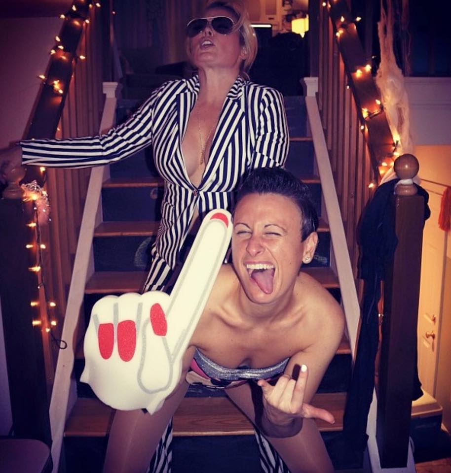 HongKongBoston's tweet image. FINALIST #5, Twerkin with Miley &amp;amp; Robin! Annual Halloween Contest for 2 PATS CLUBHOUSE TIX! Like this photo to vote!