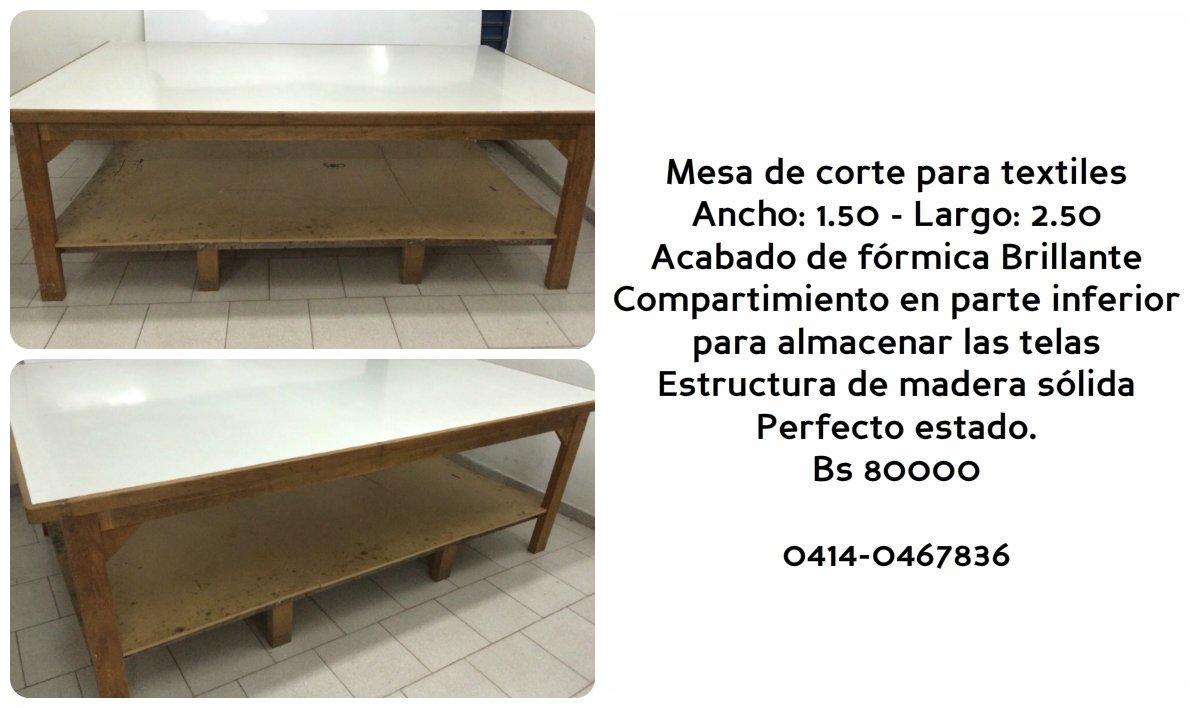 ventas-web on X: Mesa de corte para textiles 150x250cm fórmica Brillante  Compartimiento para almacenar madera sólida Bs 80mil #venta   / X