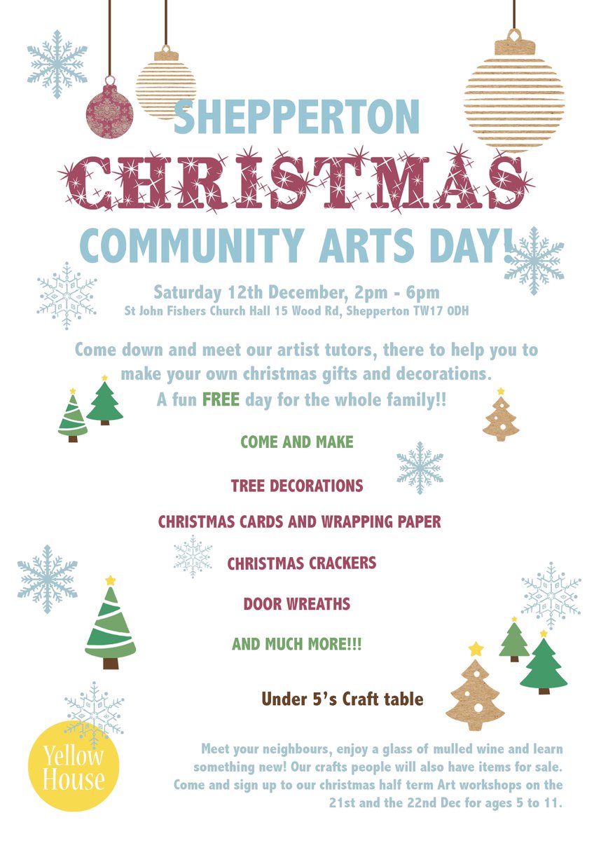 FamilyAffairInt's tweet photo. @madebynorah is hosting a #CommunityArts day in #shepperton on the 12th December. https://t.co/NJsRZsYTK1. https://t.co/DhkAznilLJ