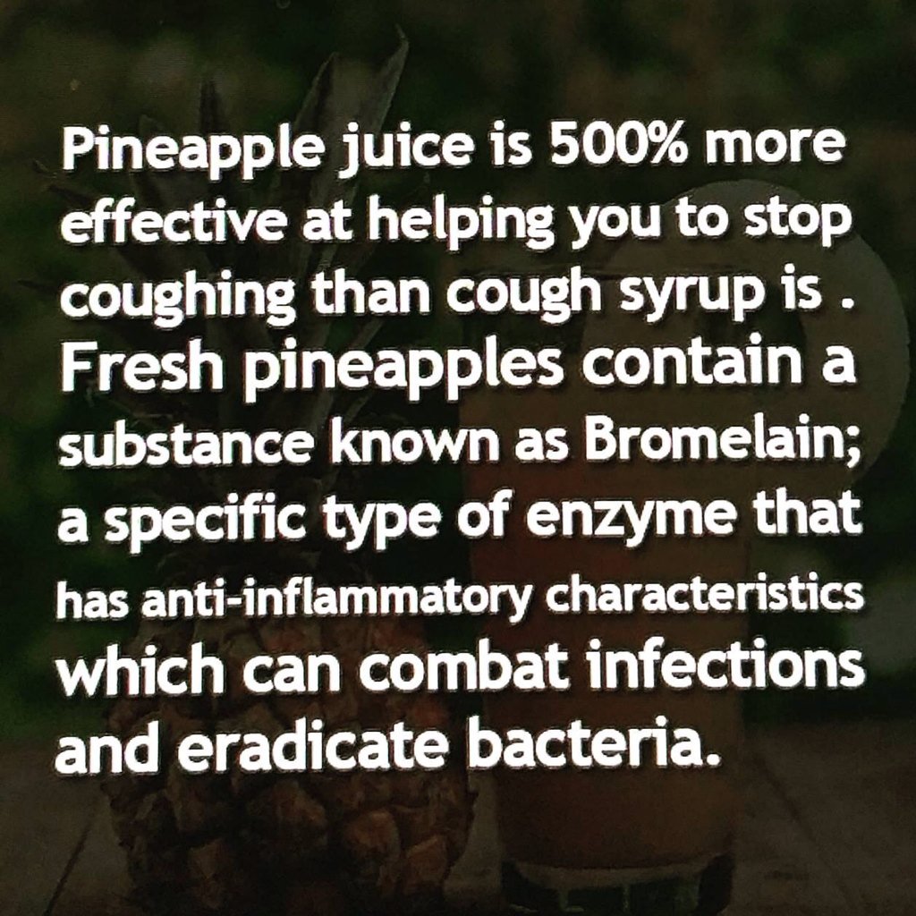 Lifespeedfitnes's tweet photo. It's cough season. Instead of store bought check out the pineapple juice. #fresh #notcan https://t.co/VDixMA0HmV