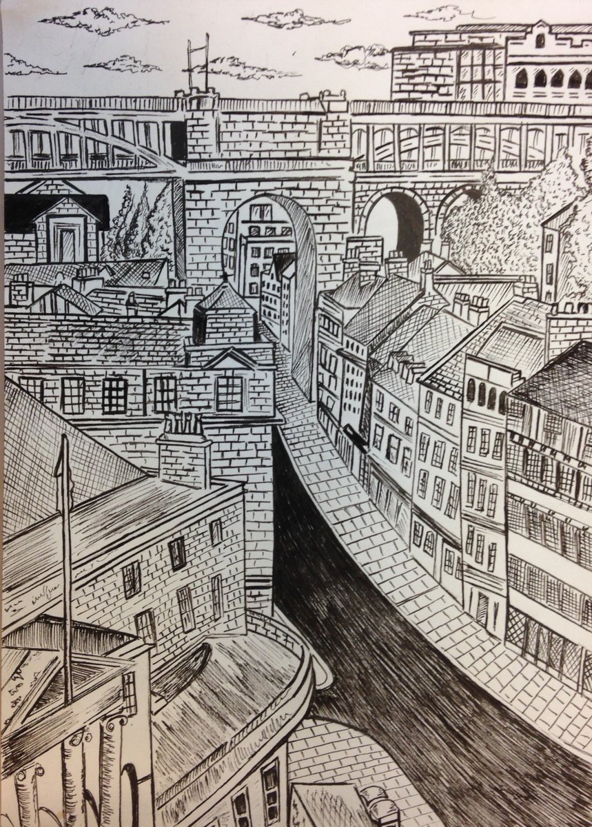 NUartauction's tweet photo. Alan Barrett; View of the Tyne

#NUartauction #NorthumbriaUniversity #Drawing #Newcastle https://t.co/YzmHPacSZf