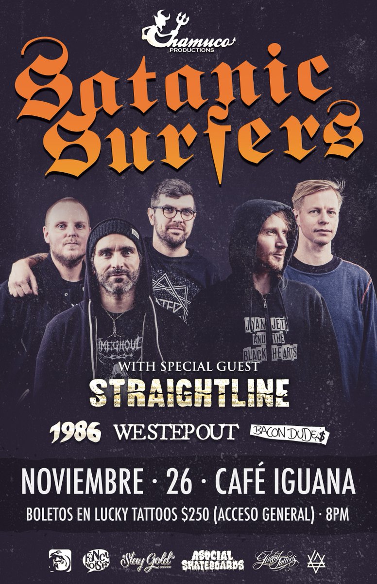 chamucoprods's tweet photo. #SatanicSurfers en MONTERREY @CAFEIGUANAMX 26 de Noviembre 2015
Boletos en @TattoosLucky  @cervezaindio 2x1 8 a 10pm https://t.co/ZEK06HKQTs