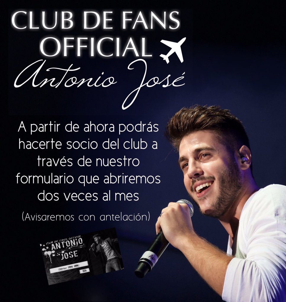 DelValenciaAJ's tweet photo. Ya podéis ser socios del club de fans de @AntonioJSMazuec ¡Atentos a las fechas de apertura! Hoy están abiertas!! https://t.co/JWIbMRFchr