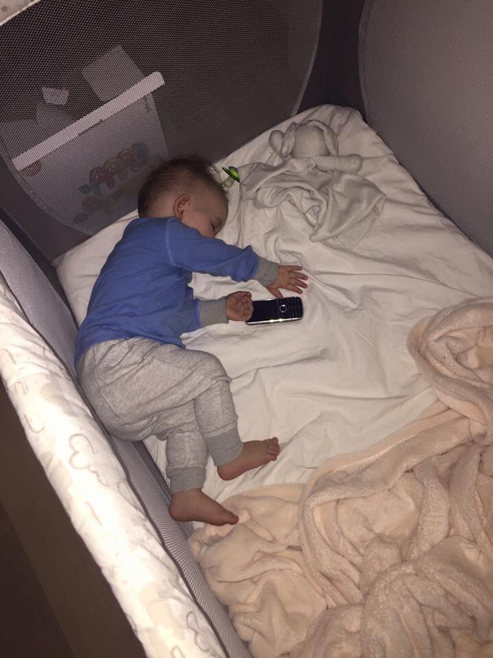 tjoleary's tweet photo. Mason's new comforter at bed time is an old school Nokia mobile phone? 😂 https://t.co/ydUQa9UO2W