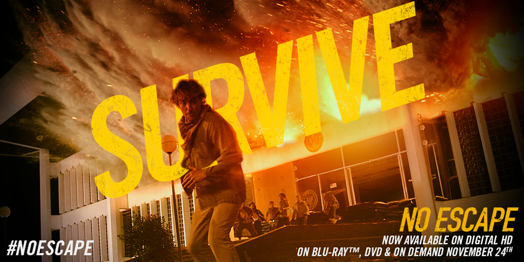 NoEscape's tweet image. See how far one man will go to save his family. #NoEscape is now on Digital HD &amp;amp; on Blu-ray™, DVD &amp;amp; On Demand 11/24.