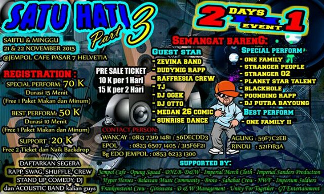 Flayer acara kita di #JempolCaffe 21-22 november 2015 presale : 10K OTS :20 K hadiri beramai-ramai. Cp: 315F6F21