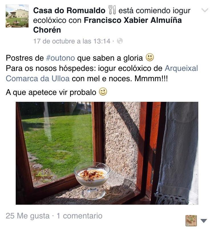 Moitas grazas a Casa do Romualdo por ofrecer ós seus hóspedes uns postres tan ricos e tan nosos!