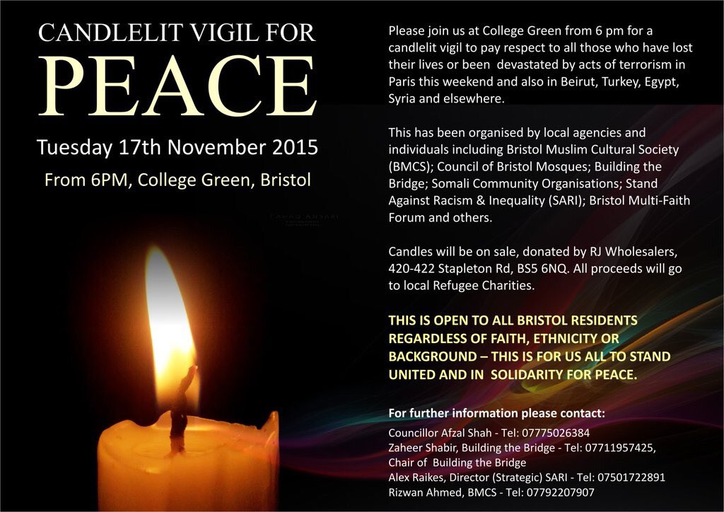 EpigramPaper's tweet photo. We've been asked to share this. Tomorrow at 6PM there will be a candlelit vigil for peace on College Green https://t.co/WzAqLKcggX