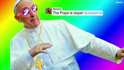 ispottv's tweet photo. Twitter celebrates priceless #PopeFrancis moments in ad that debuted during #TheWalkingDead: https://t.co/AP2sTOpiMy https://t.co/o3ZE1h03rI