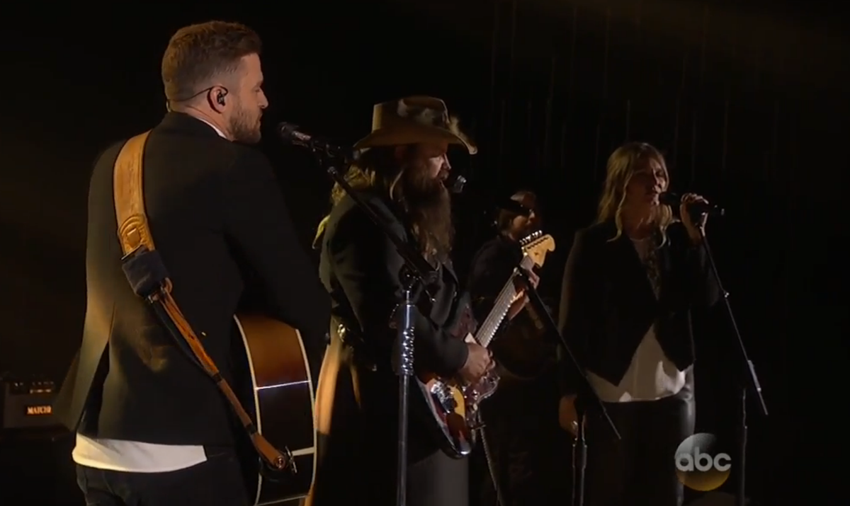 iHeartRadio's tweet image. The time has come! @JTimberlake and @ChrisStapleton are performing together and it's perfection! #CMAawards