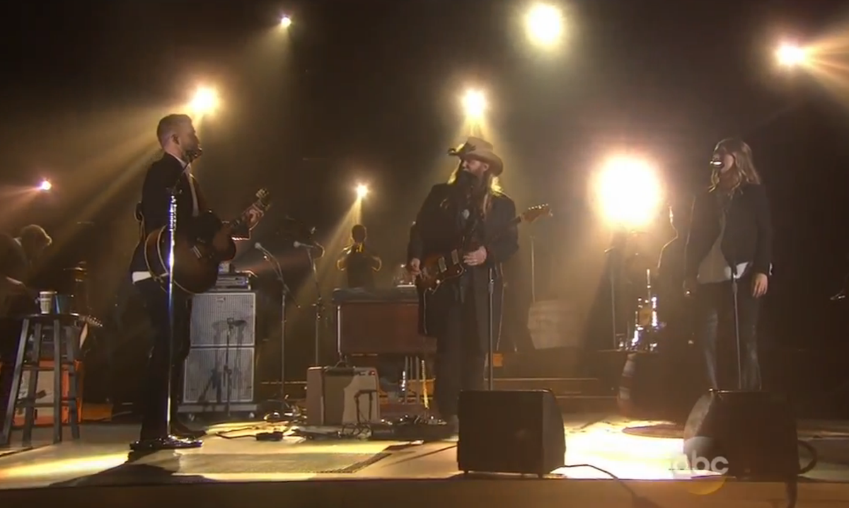 iHeartRadio's tweet image. The time has come! @JTimberlake and @ChrisStapleton are performing together and it's perfection! #CMAawards