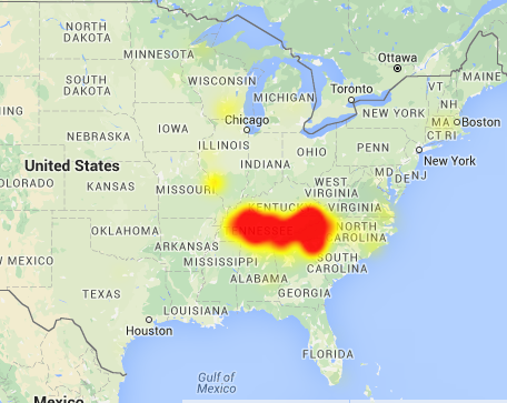 HollyyLeighanne's tweet photo. This is a map of the current Charter outages. My home state has become a dead zone. REALLY, CHARTER. https://t.co/tWUsA3ijRj
