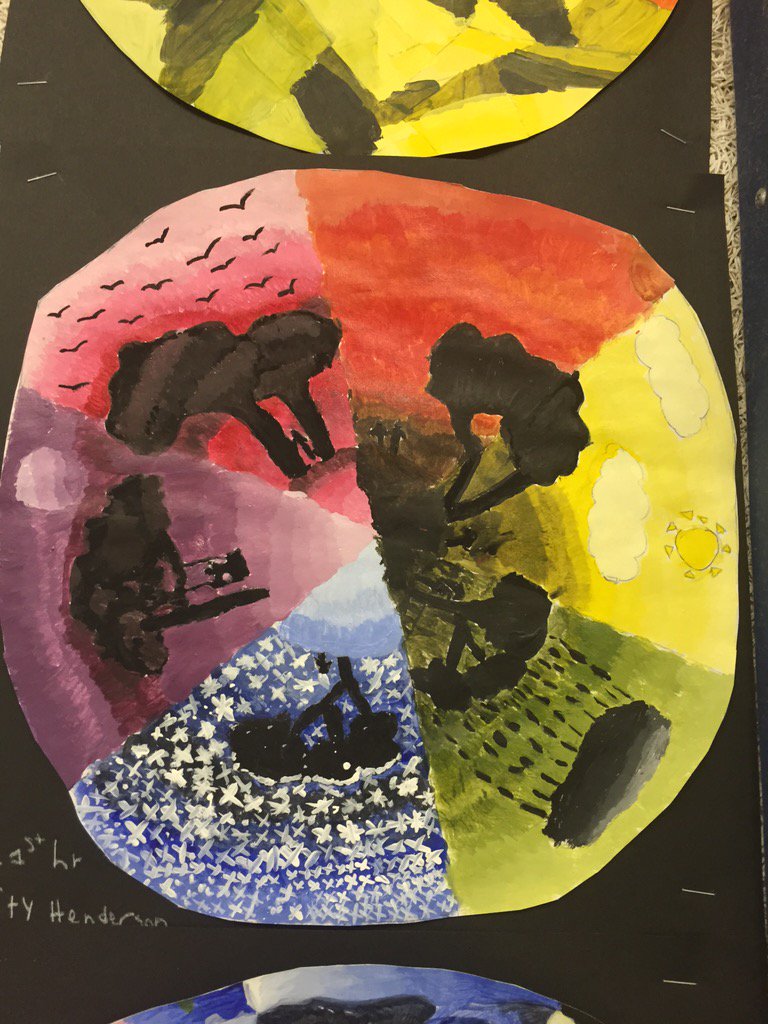 HMSart's tweet photo. 8th graders created beautiful color wheels focusing on blending. Blending is hard but we kept working + improving! https://t.co/bBtJ6SoI2D