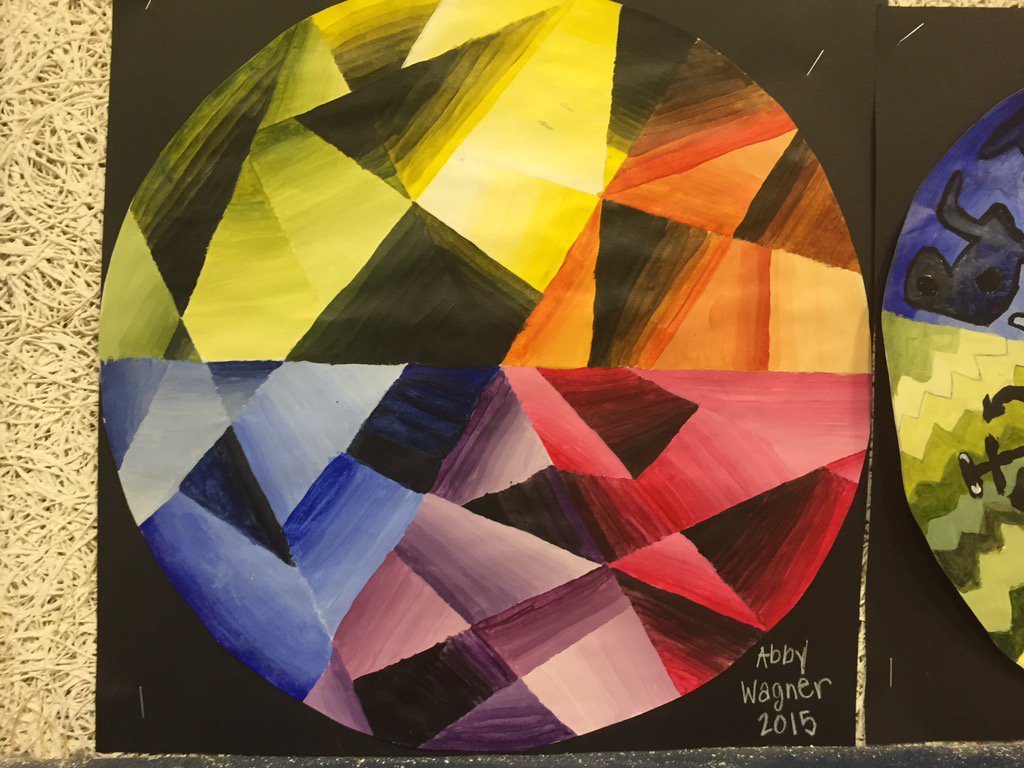 HMSart's tweet photo. 8th graders created beautiful color wheels focusing on blending. Blending is hard but we kept working + improving! https://t.co/bBtJ6SoI2D