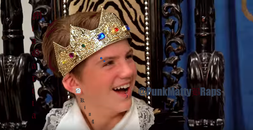 PunkMattyBRaps's tweet photo. King MattyB! I like the ring to that! ;D Here's a new #PunkEdit of #TheKing
#PunkMattyB
@HaschakSisters
@MattyBRaps https://t.co/6XyQ3SVaGj