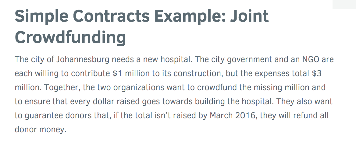 StellarOrg's tweet photo. What can "simple contracts" on Stellar do? Read @JedMcCaleb's example of joint crowdfunding https://t.co/dxjCKgjcp3 https://t.co/XoVNMCwRUW
