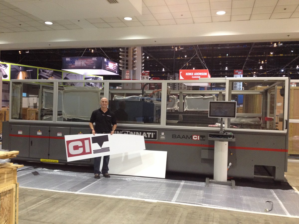 CINCINNATI_INC's tweet photo. Let's get ready to rumble @FabtechExpo 2015! CI starting to setup! #baam #goform https://t.co/Bkmh3Nq8MW